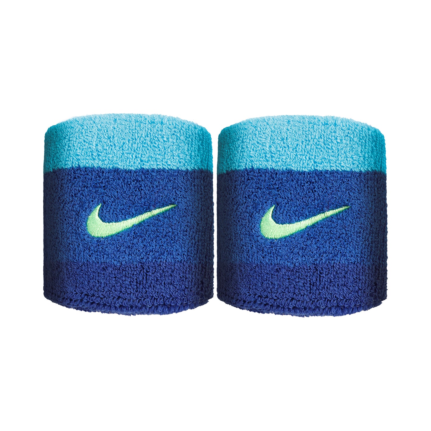 Nike Swoosh Wristband 2 Pack short - blue, green Nike Swoosh Wristband 2 Pack short - blue, green