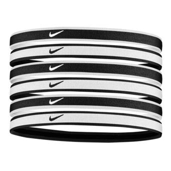Nike Swoosh Sport Tipped Hair band 6 Pack -white,black Nike Swoosh Sport Tipped Hair band 6 Pack -white,black