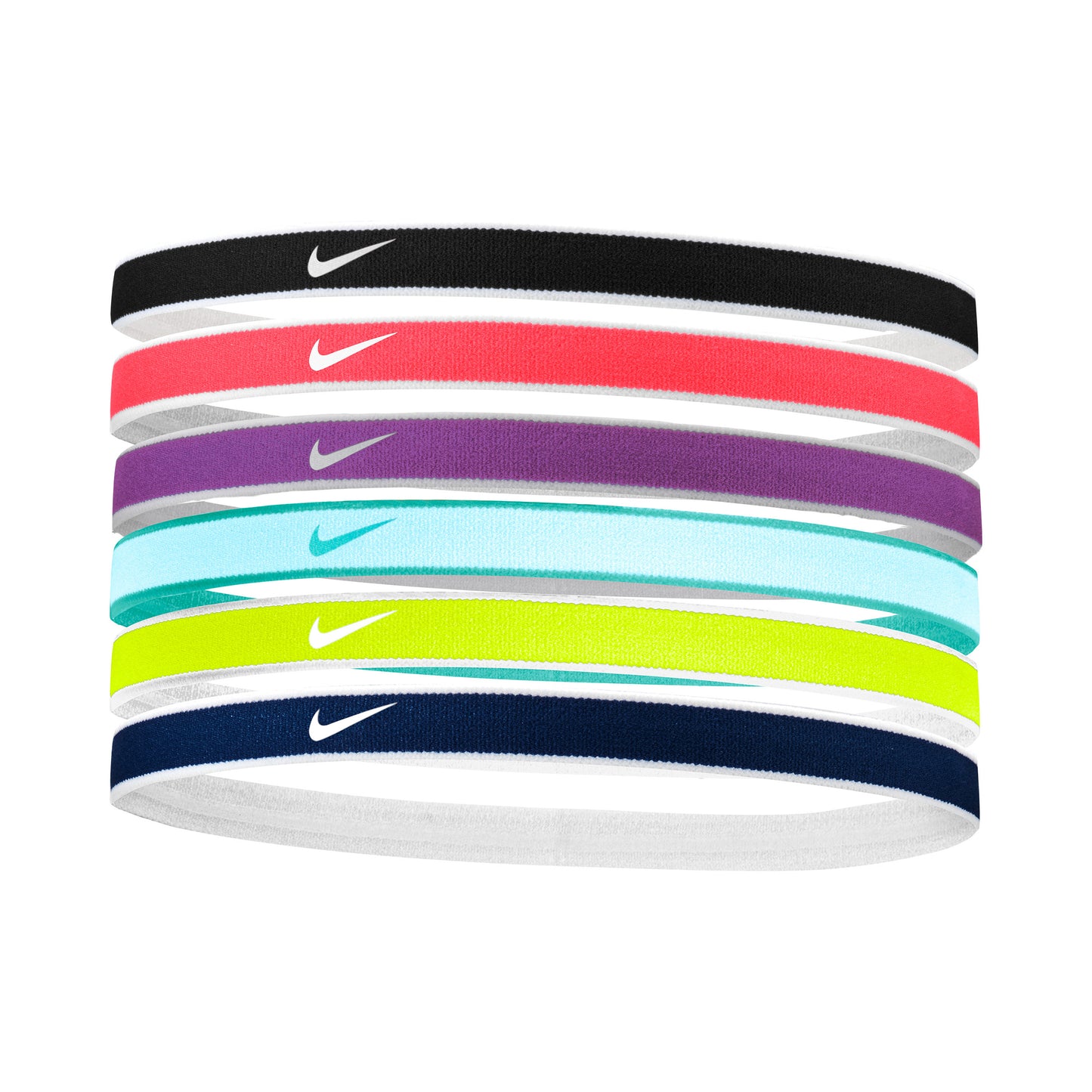 Nike Swoosh Sport Tipped Hair band 6 Pack Unisex - black, multicoloured Nike Swoosh Sport Tipped Hair band 6 Pack Unisex - black, multicoloured