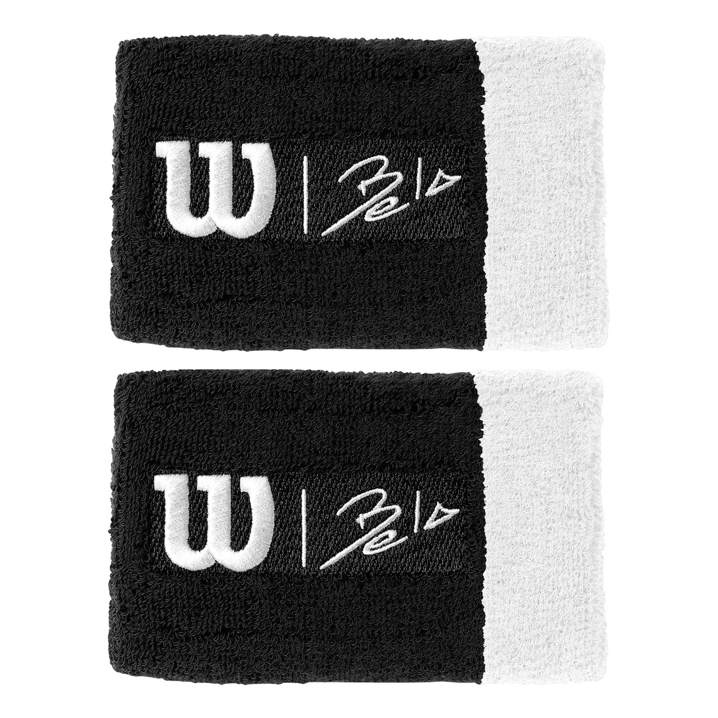 Wilson Bela II Wristband long - black, white Wilson Bela II Wristband long - black, white