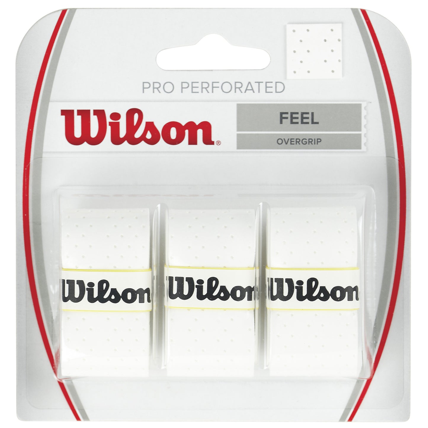 Wilson Pro Overgrip Perforated 3 Pack-White Wilson Pro Overgrip Perforated 3 Pack-White