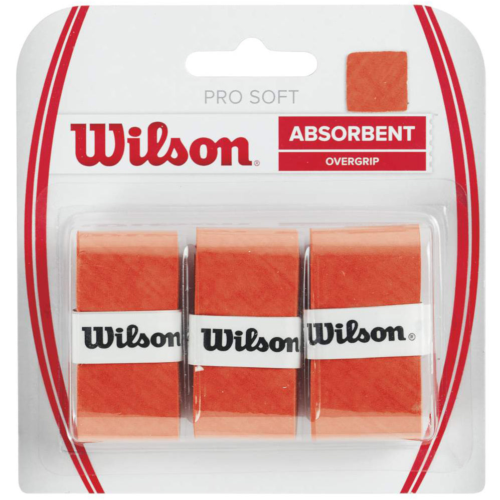 Wilson Soft Overgrip 3 Pack-Orange Wilson Soft Overgrip 3 Pack-Orange