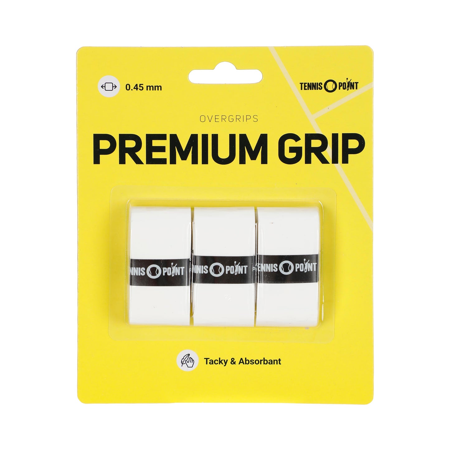 Tennis-Point Premium Grip 3 Pack-White Tennis-Point Premium Grip 3 Pack-White
