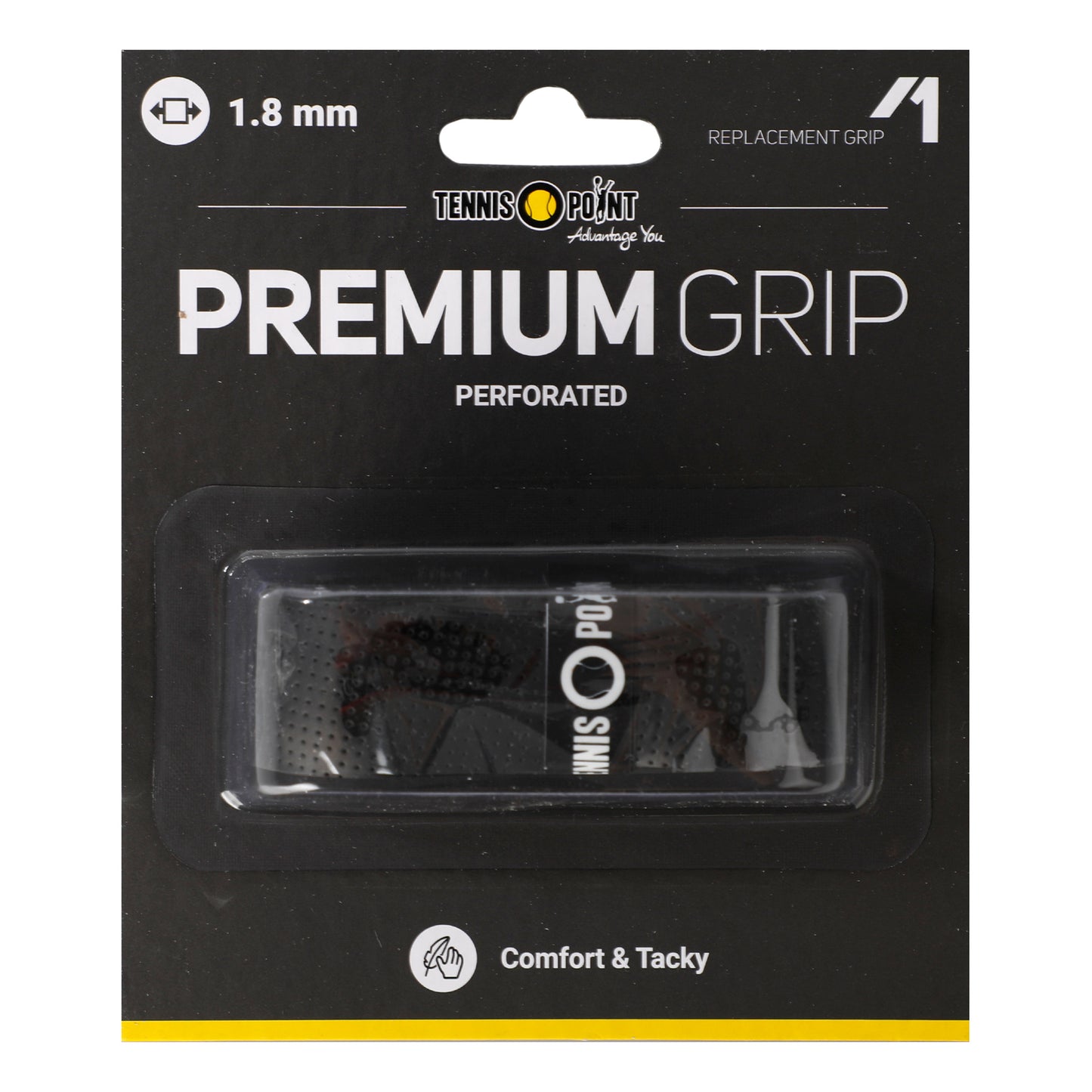 Tennis-Point Premium Grip Perforated 1 Pack-Black Tennis-Point Premium Grip Perforated 1 Pack-Black