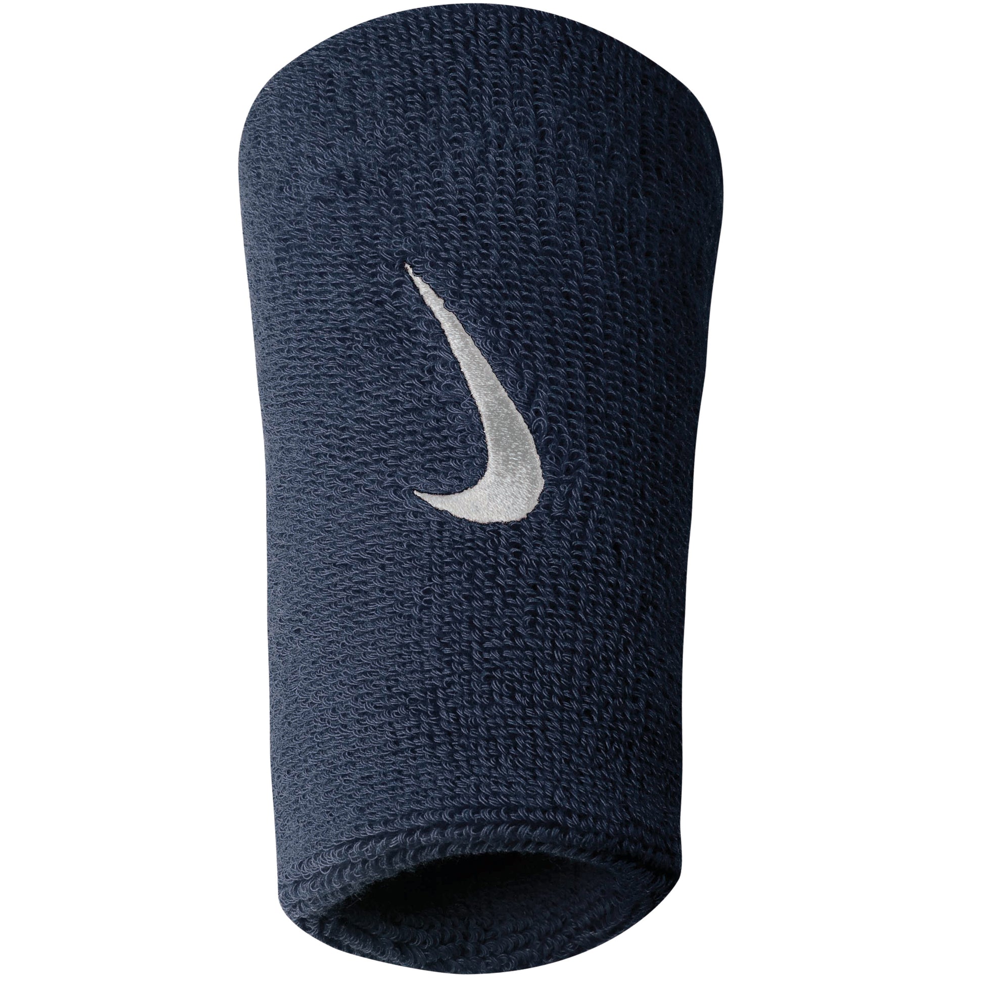 Nike Swoosh Doublewide Wristband 2 Pack-Dark Blue,White