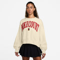 Court Heritage Phoenix Fleece Oversized Crew High Rise Sweatshirt Women - beige,