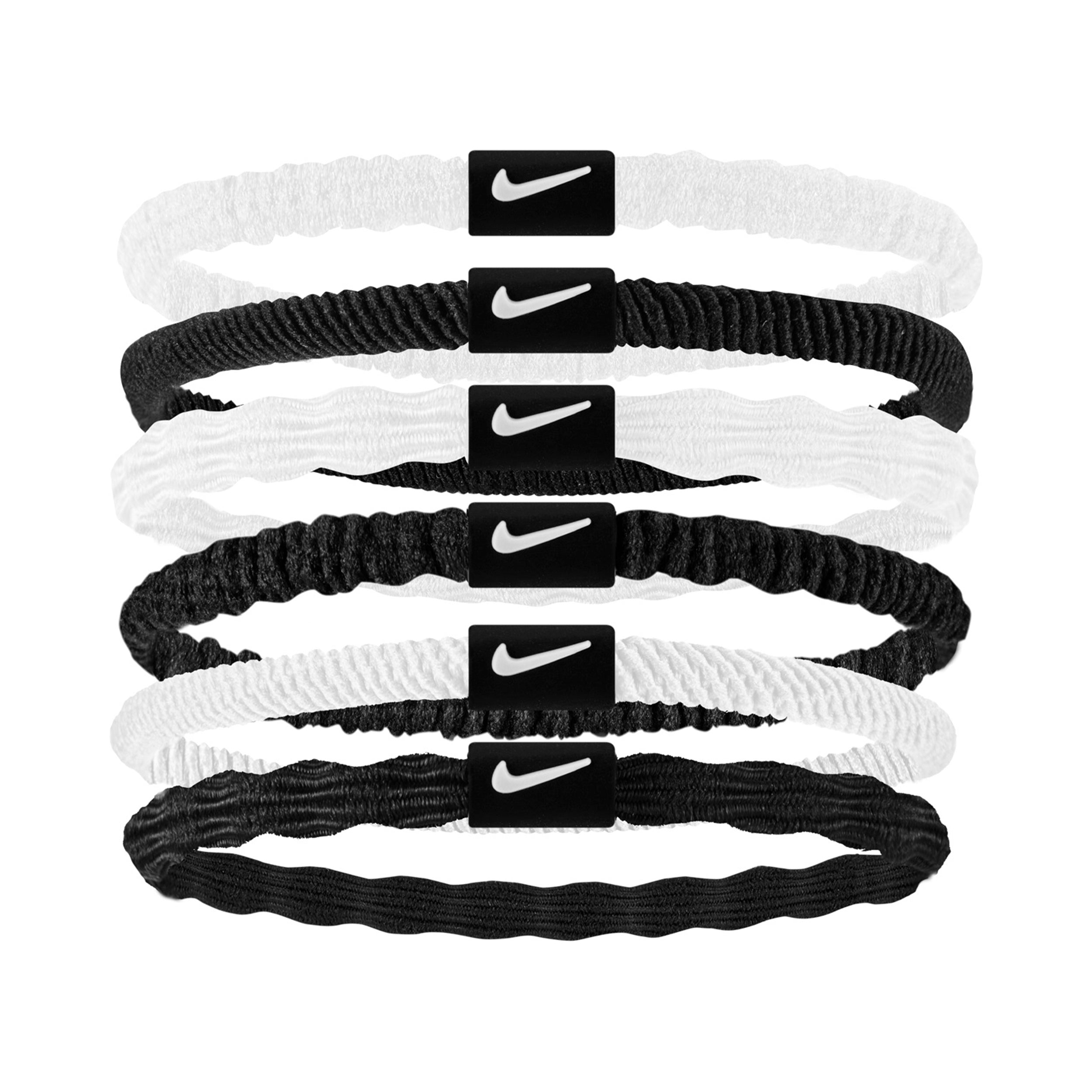 Nike Flex Hair Tie Hair Band 6 Pack-White,Black