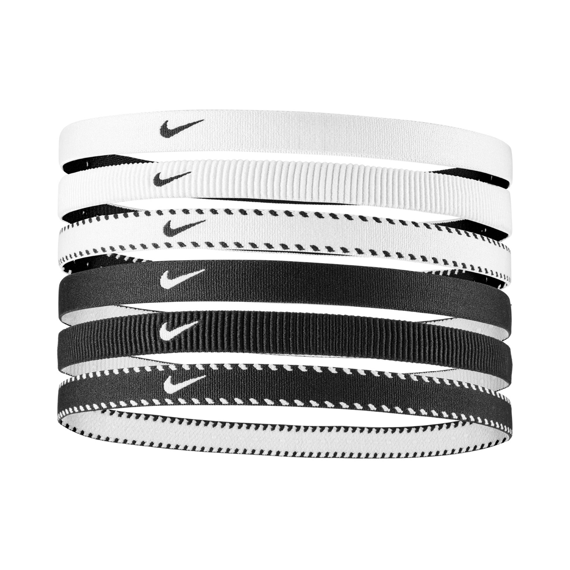 Nike Nike Flex Classic Hair Band 6 Pack-White,Black