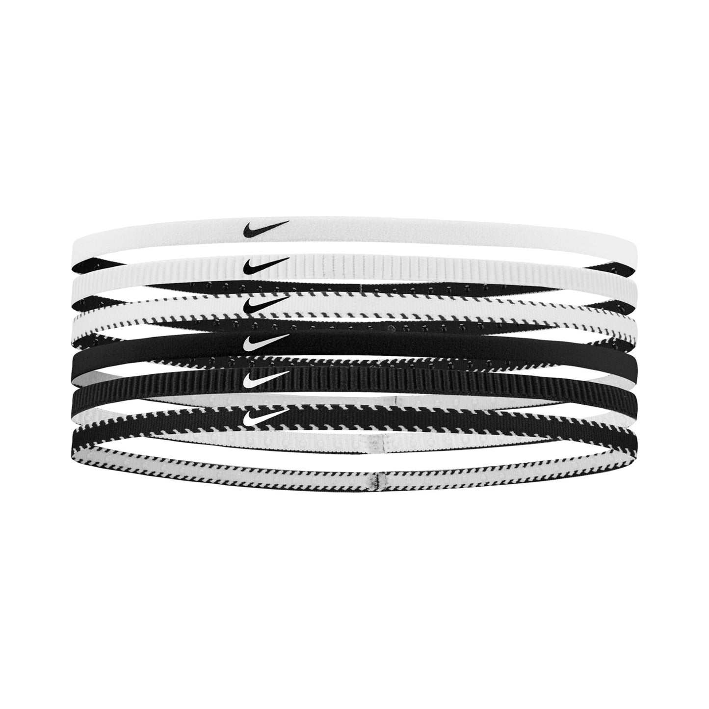 Nike Nike Flex Classic Slim Hair band 6 Pack -white,black