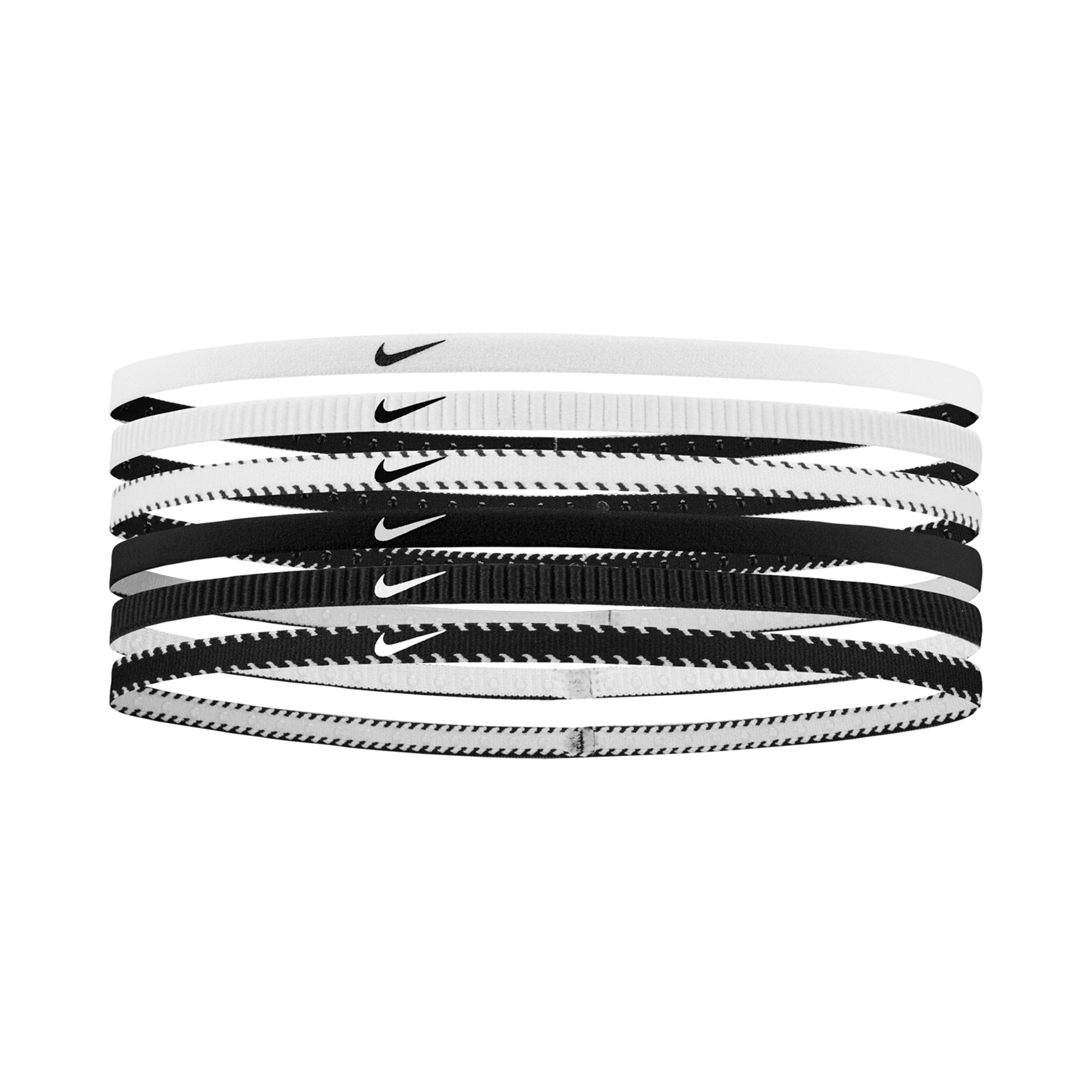Nike Nike Flex Classic Slim Hair band 6 Pack -white,black
