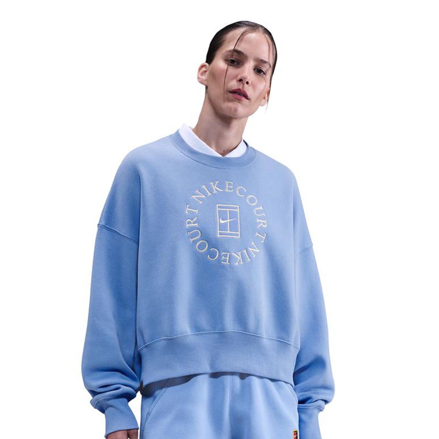 Nike Court Phoenix Over-Oversized Crew Heritage Sweatshirt Women-Blue