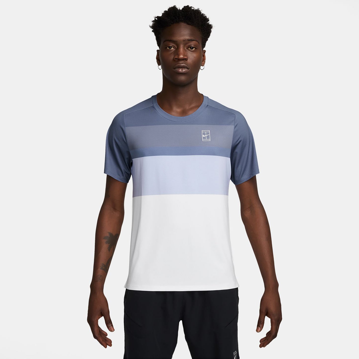 Nike Court Dri-Fit Advantage Print T-Shirt Men-Blue Grey