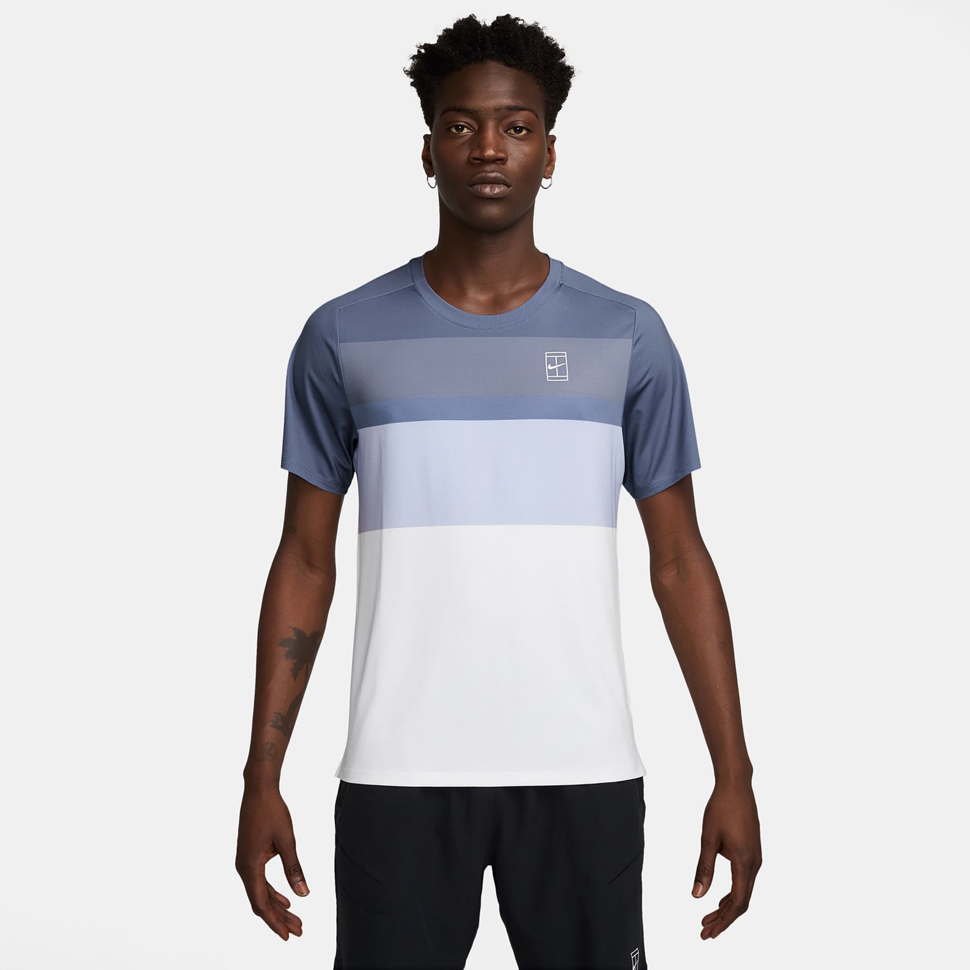 Nike Court Dri-Fit Advantage Print T-Shirt Men-Blue Grey