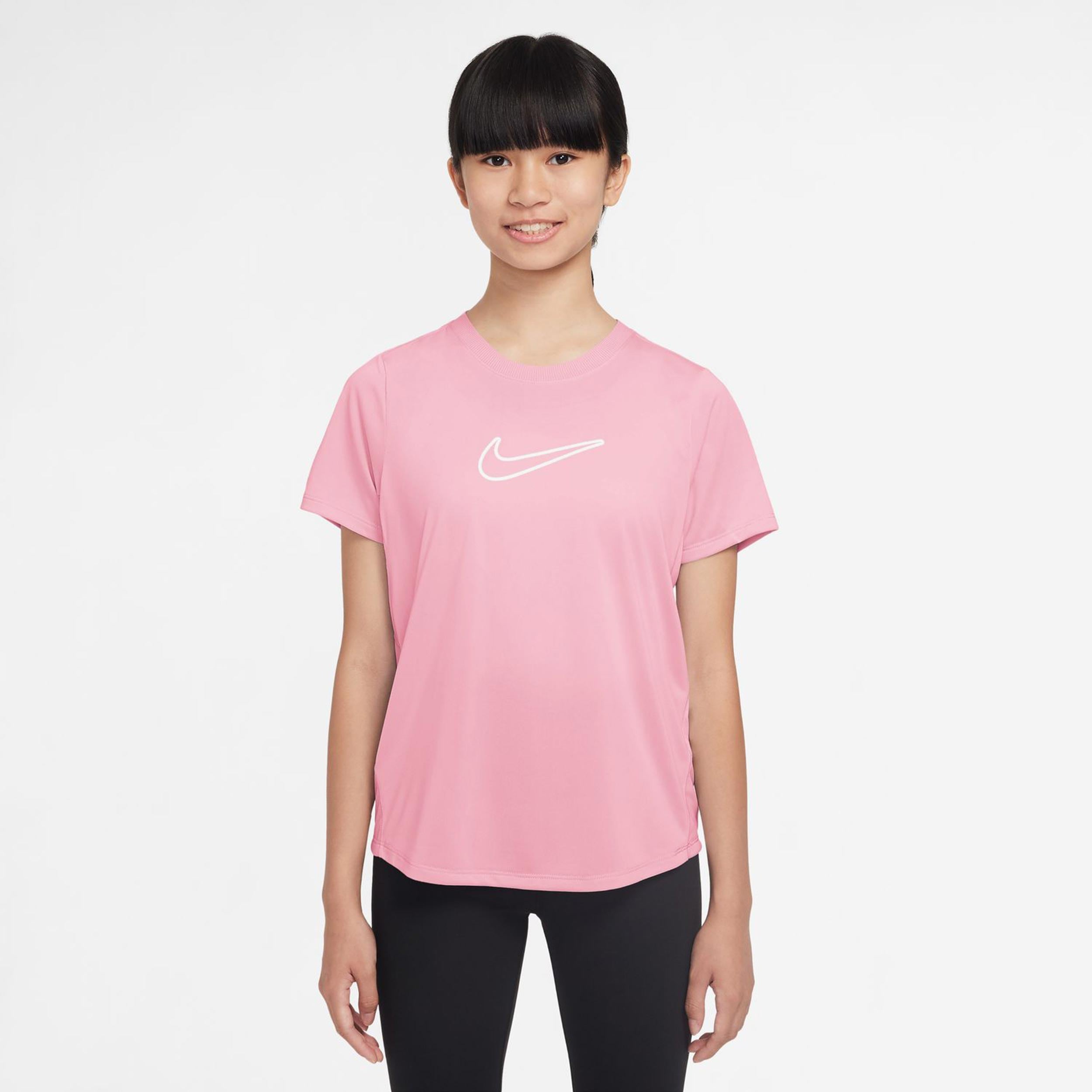 Nike Dri-Fit One T-Shirt Girls-Pink,White