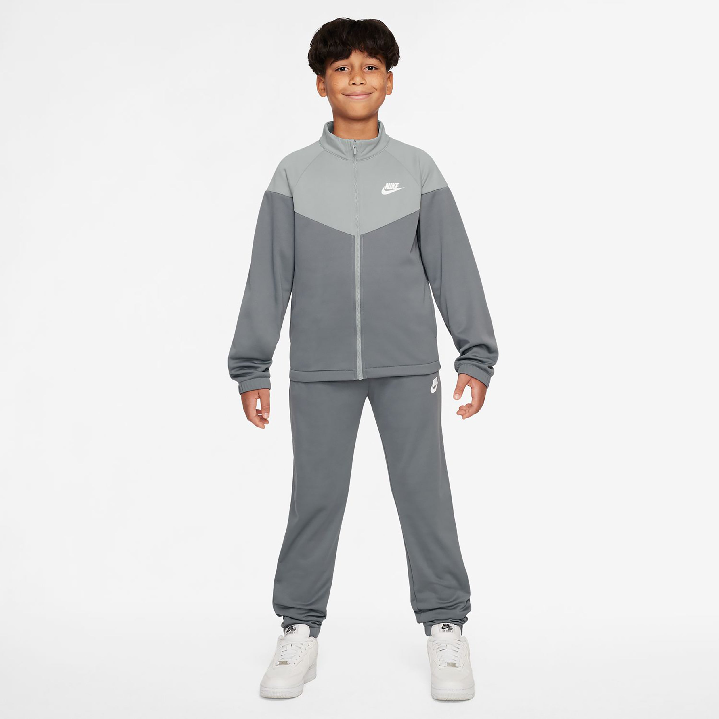 Nike Dri-Fit Full-Zip Tracksuit Kids-Grey