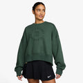 Court Phoenix Over-Oversized Crew Heritage Sweatshirt Women-dark green