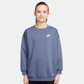 Sportswear Club Fleece Oversized Crew Sweatshirt Girls - blue grey, white