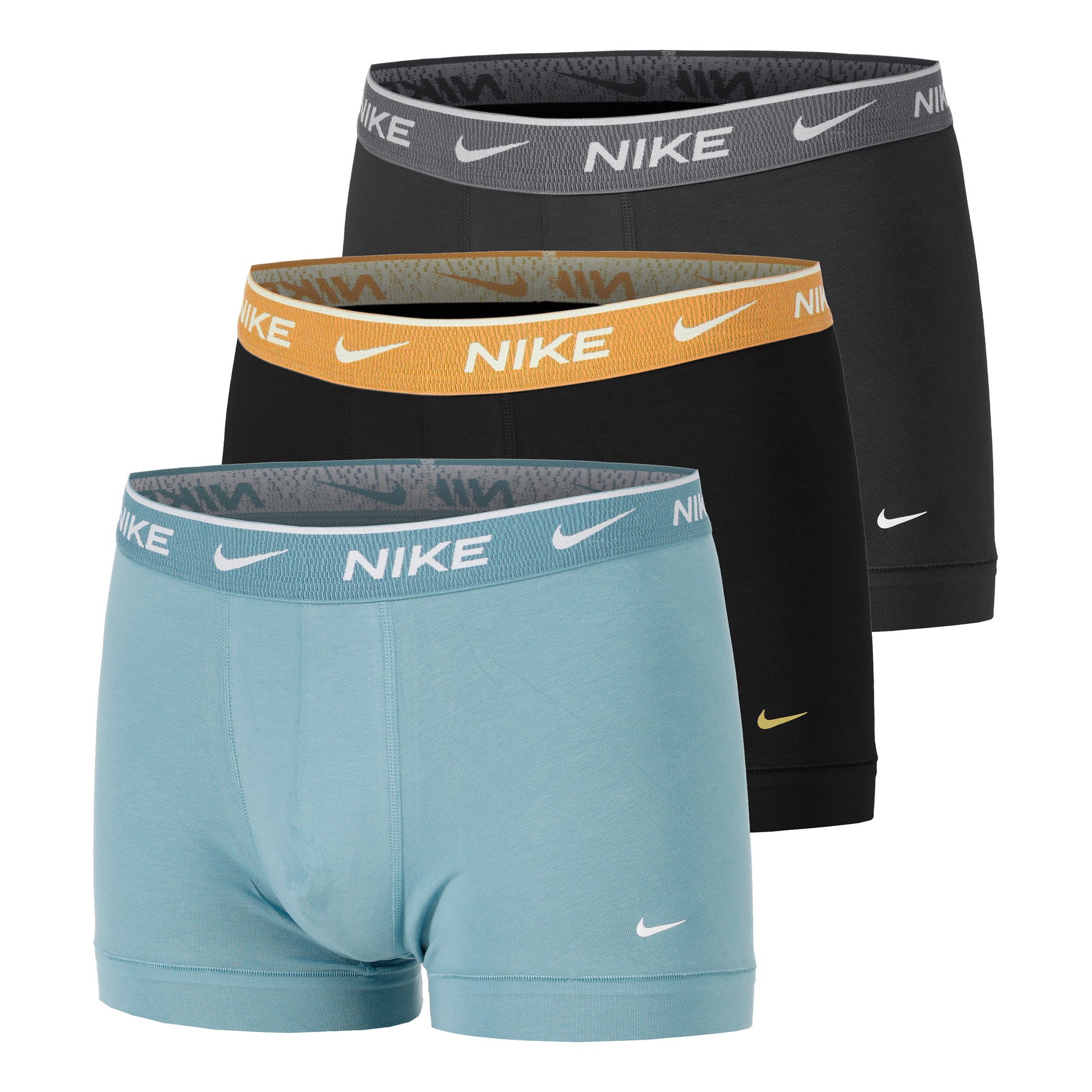 Nike Everyday Cotton Stretch Boxer Shorts 3 Pack Men-Light Blue,Dark Grey