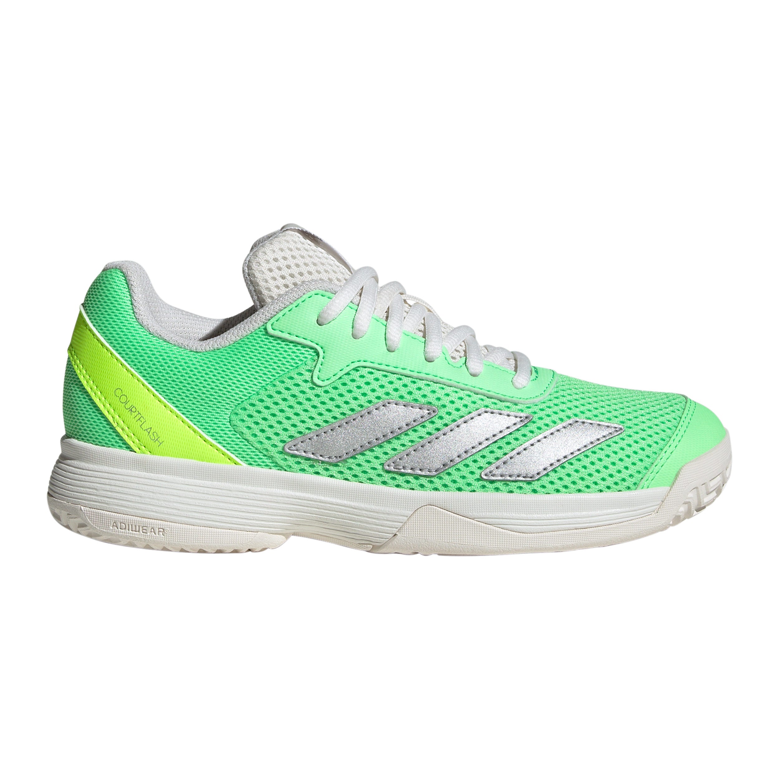 adidas Courtflash All court shoe Kids - green, silver