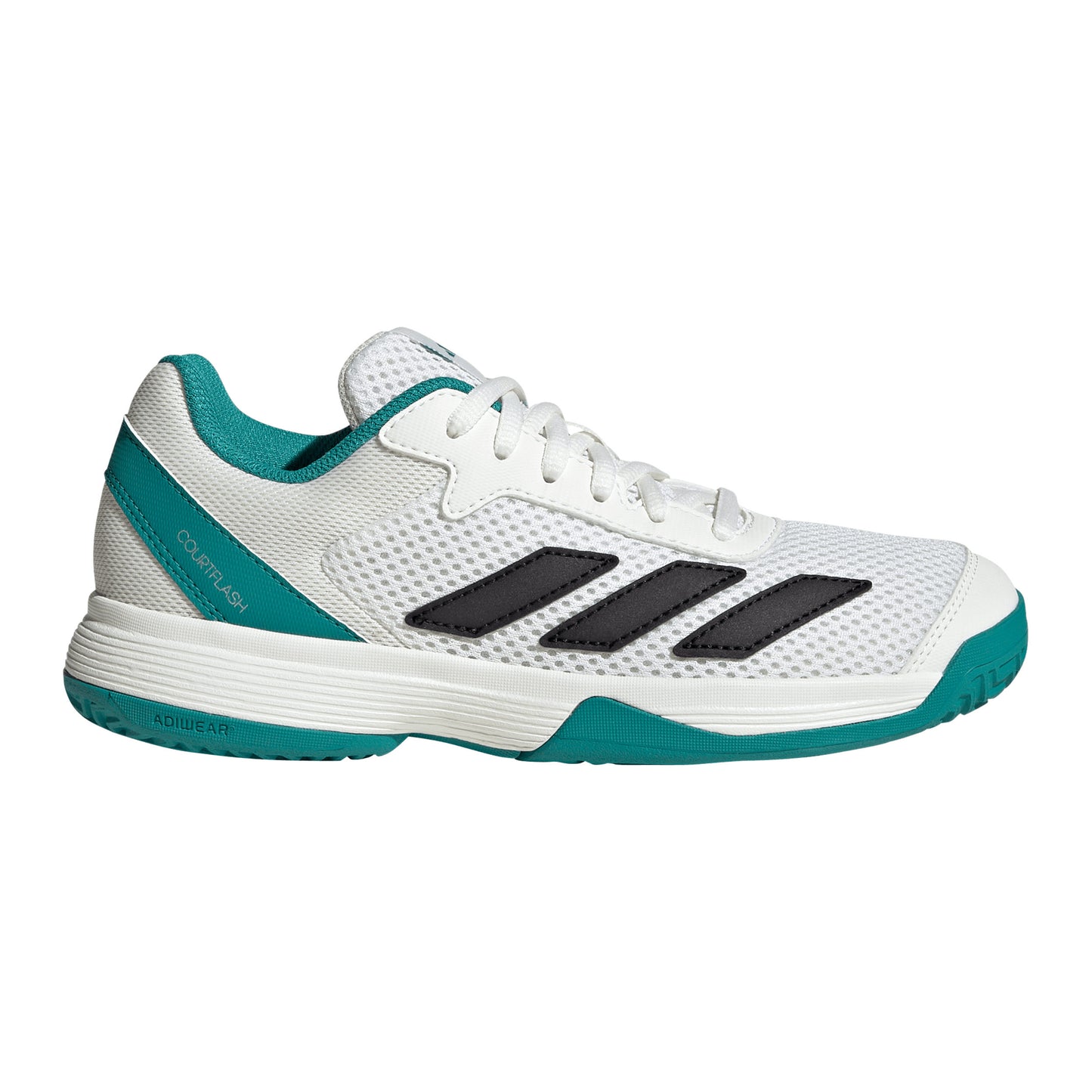 adidas Courtflash All court shoe Kids - white, petrol