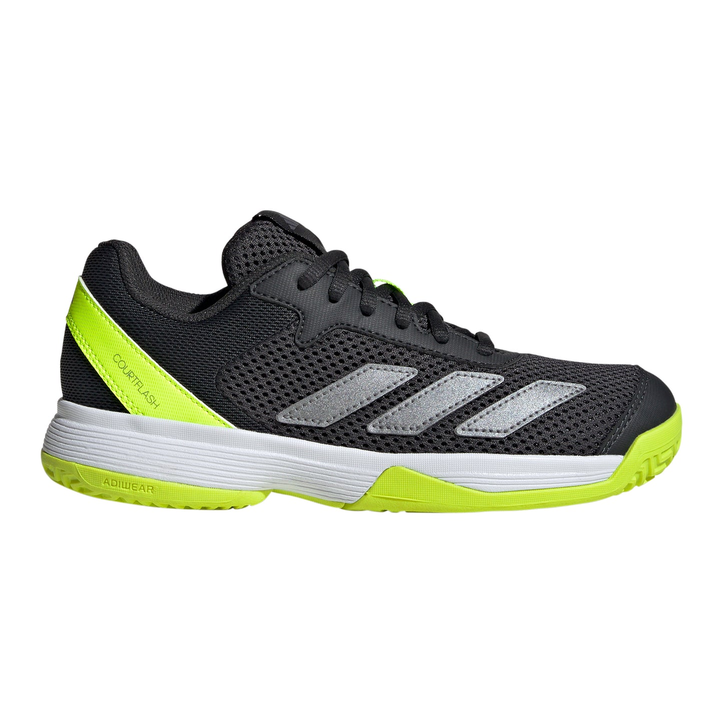 adidas Courtflash All court shoe Kids - black, lime