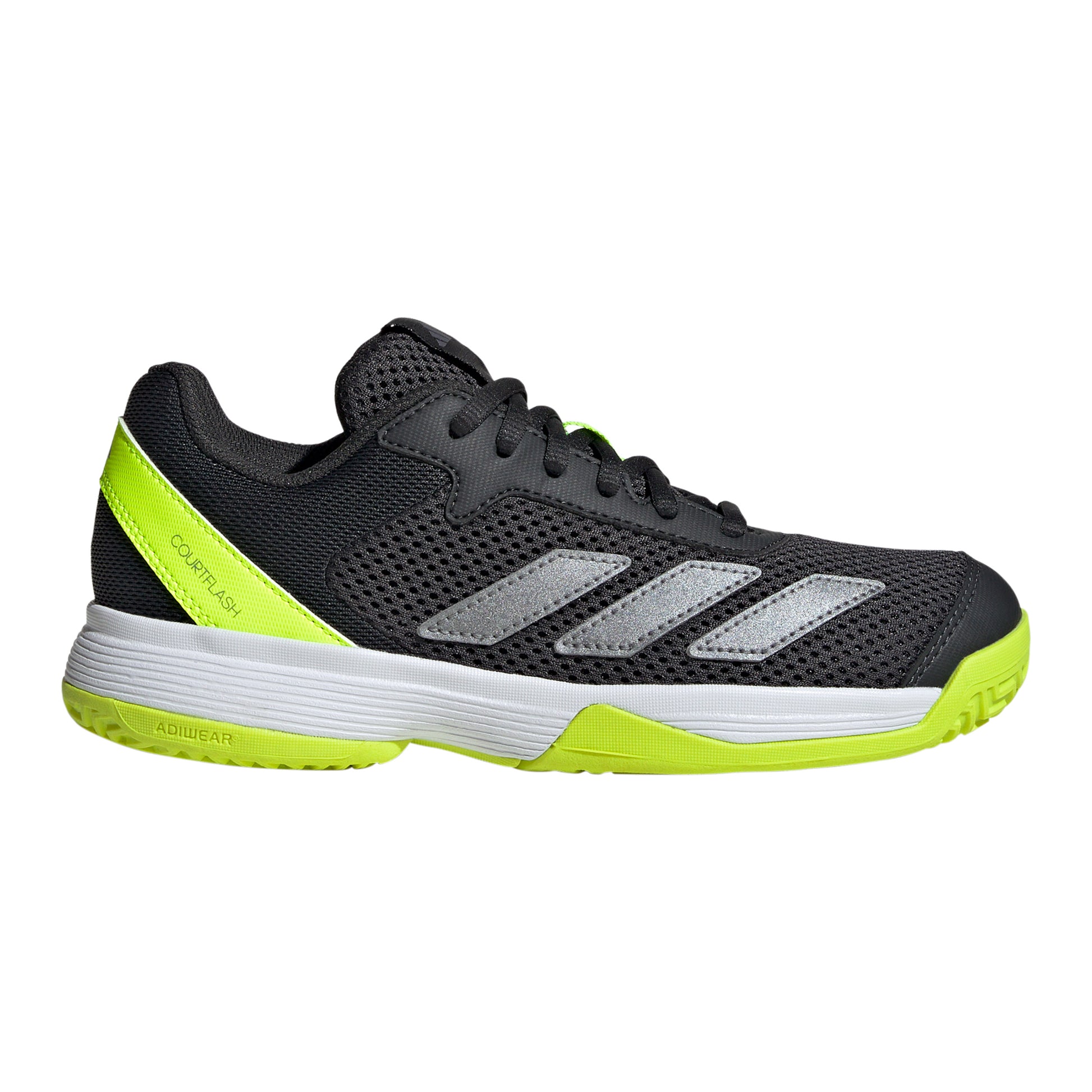 adidas Courtflash All court shoe Kids - black, lime