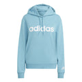 Linear French Terry Hoody Women - turquoise, white
