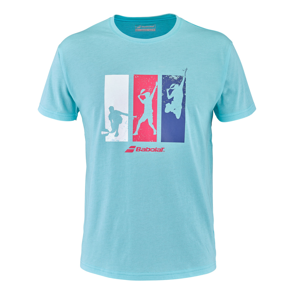 Babolat Cotton T-Shirt Men - light blue, multicoloured