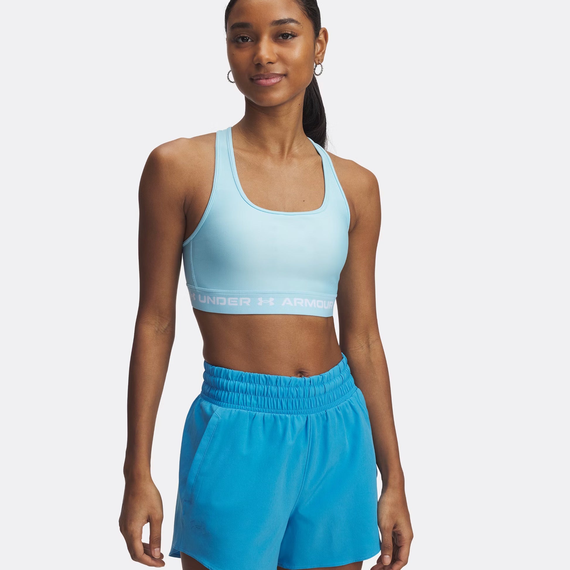 Under Armour Croback Sports Bras Women-Light Blue