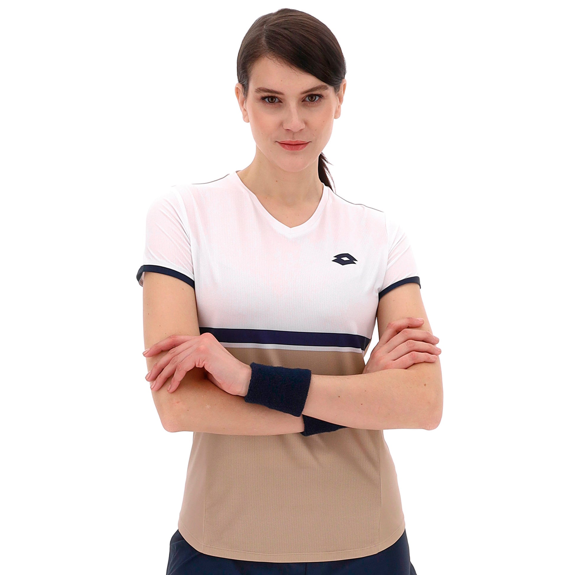 Lotto Tech V T-Shirt Women-Beige