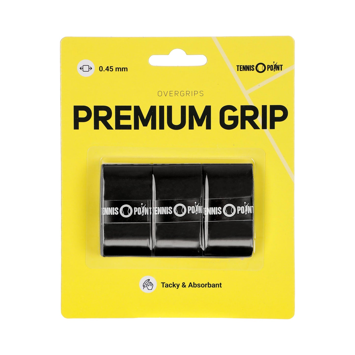 Tennis-Point Premium Grip 3 Pack-Black