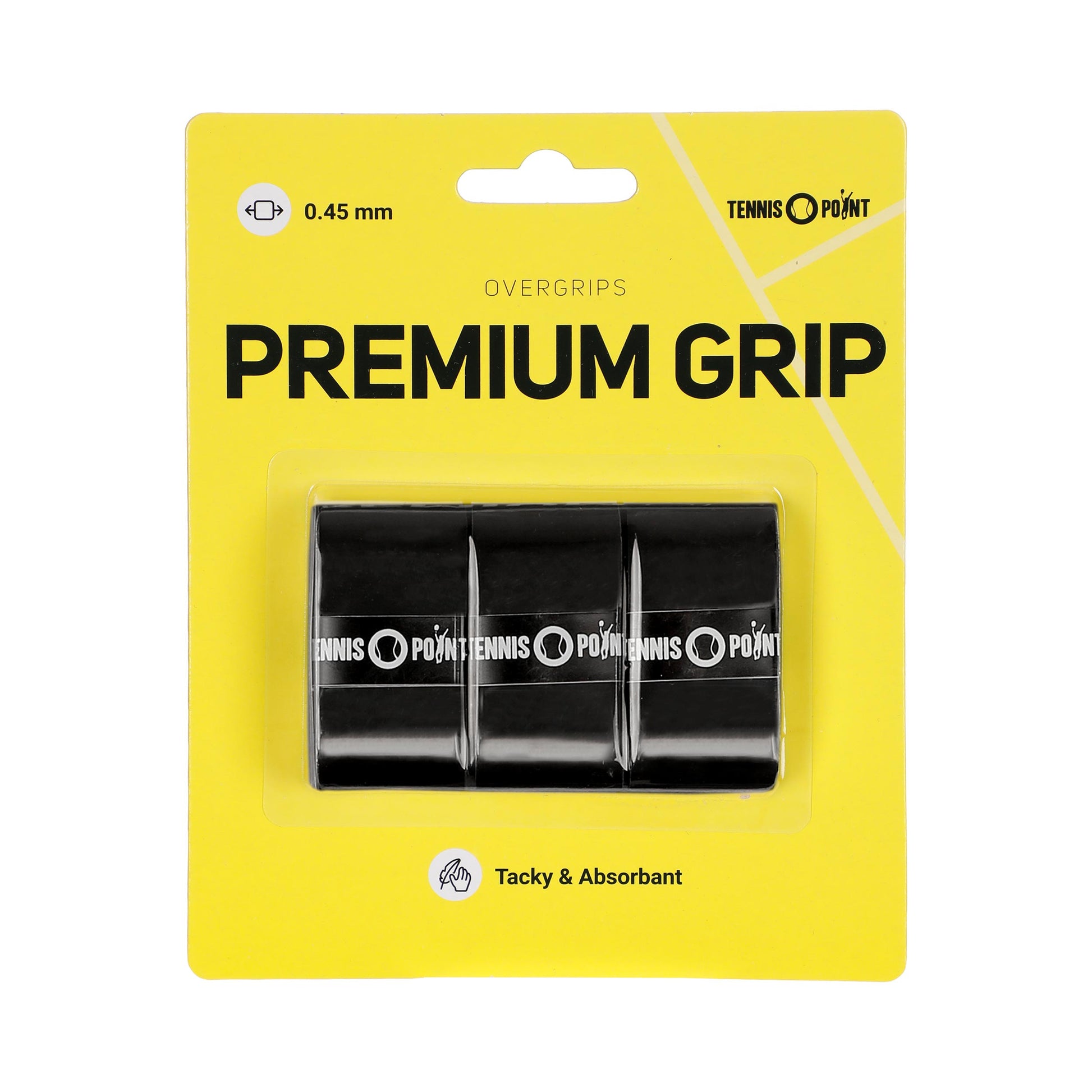 Tennis-Point Premium Grip 3 Pack-Black
