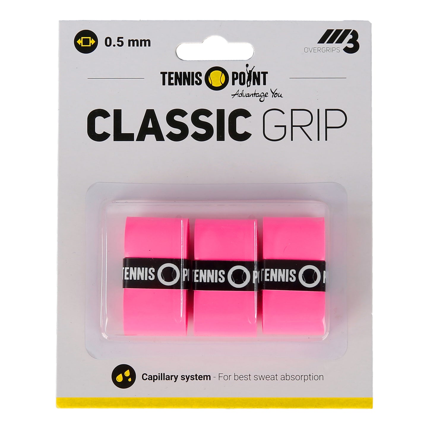 Tennis-Point Classic Grip 3 Pack - pink