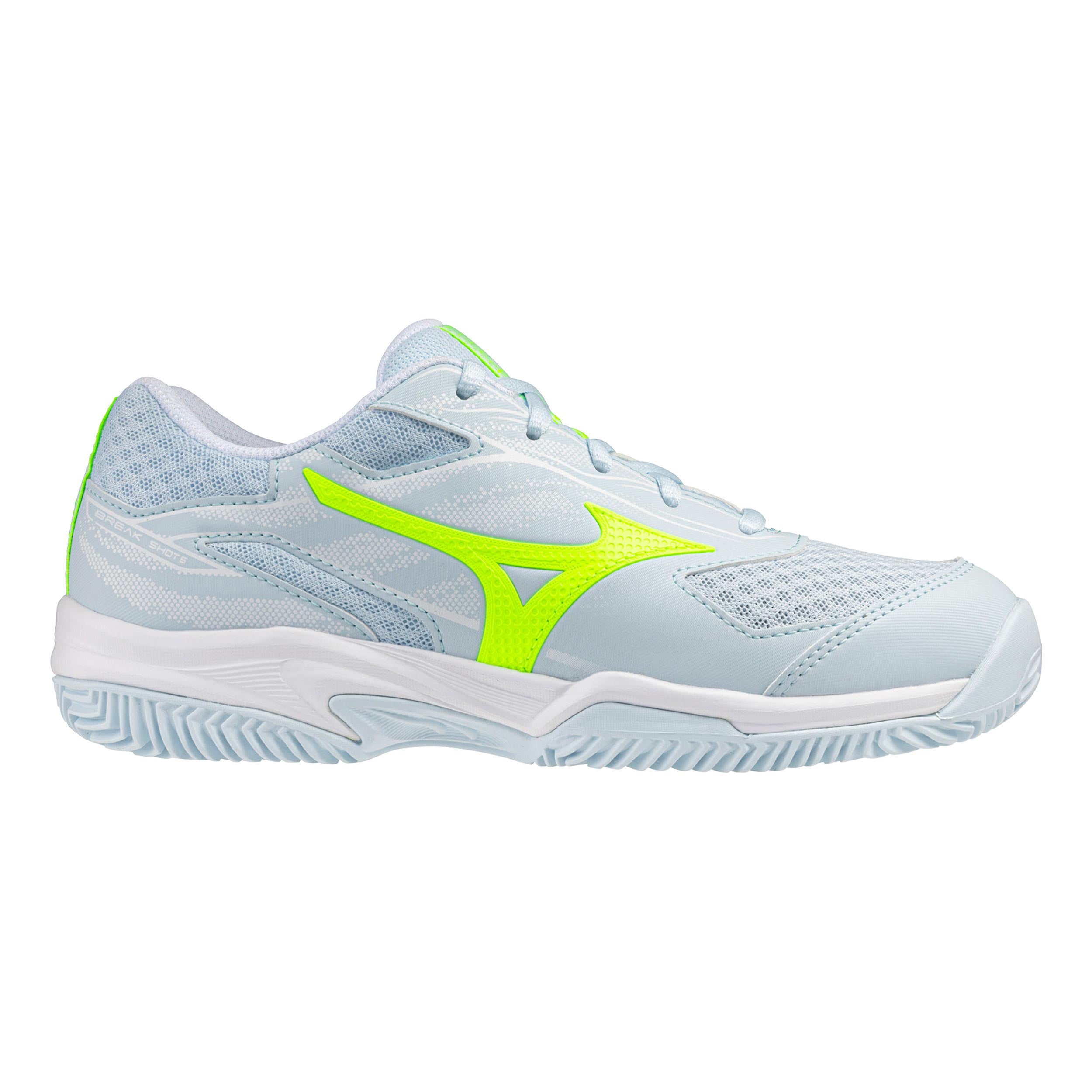 Mizuno Break Shot 5 All court shoe Women-white, neon yellow