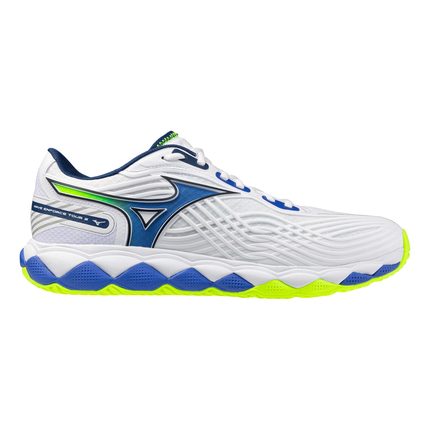 Mizuno Wave Enforce Tour 2 All court shoe Men - white, lime