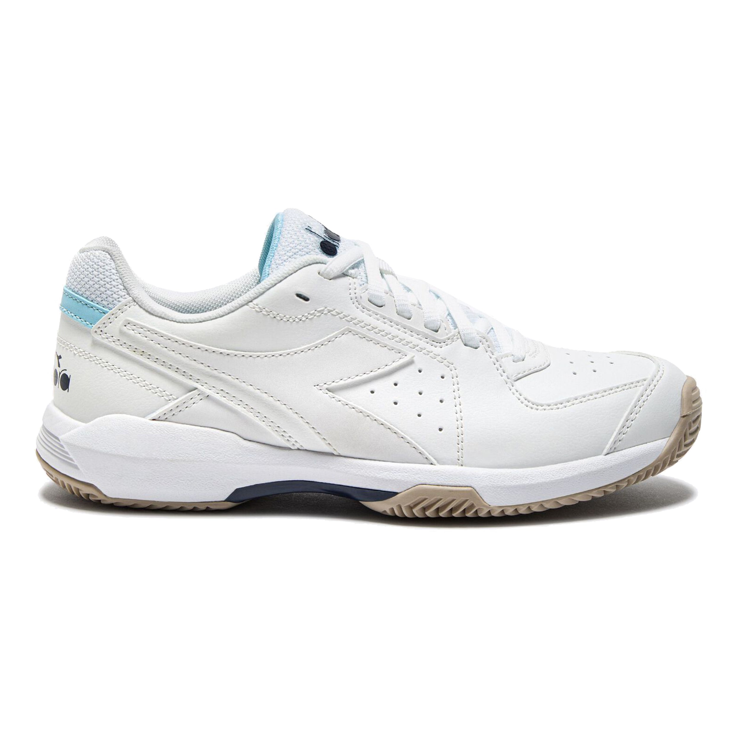 Diadora S. Challenge 6 Sl Clay Court Shoe Women-White,Light Blue