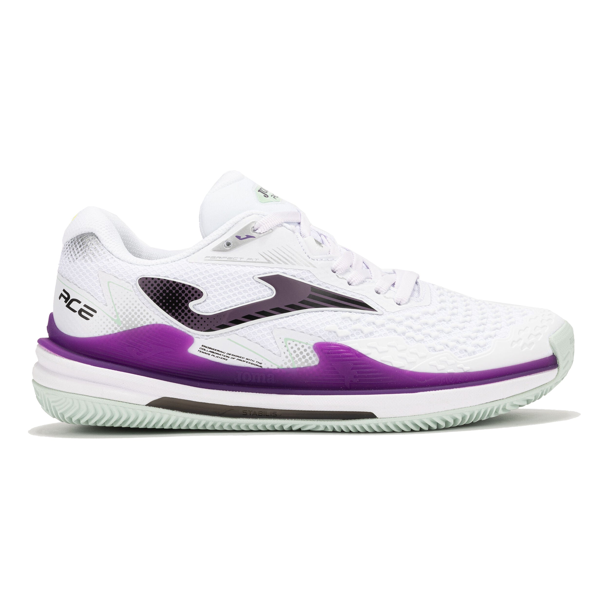 Joma Ace Clay Court Shoe Women-White,Violet