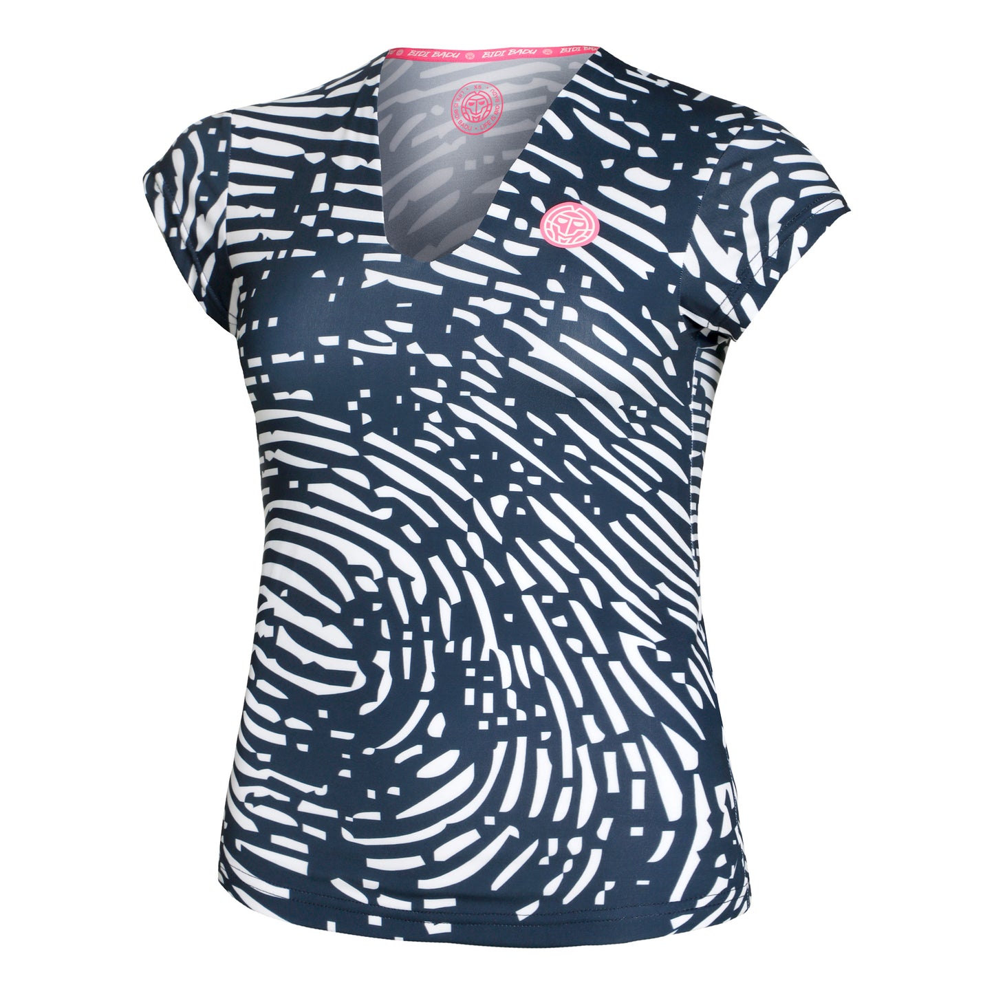 BIDI BADU Leoparty Styles V-Neck T-Shirt Women - dark blue, white