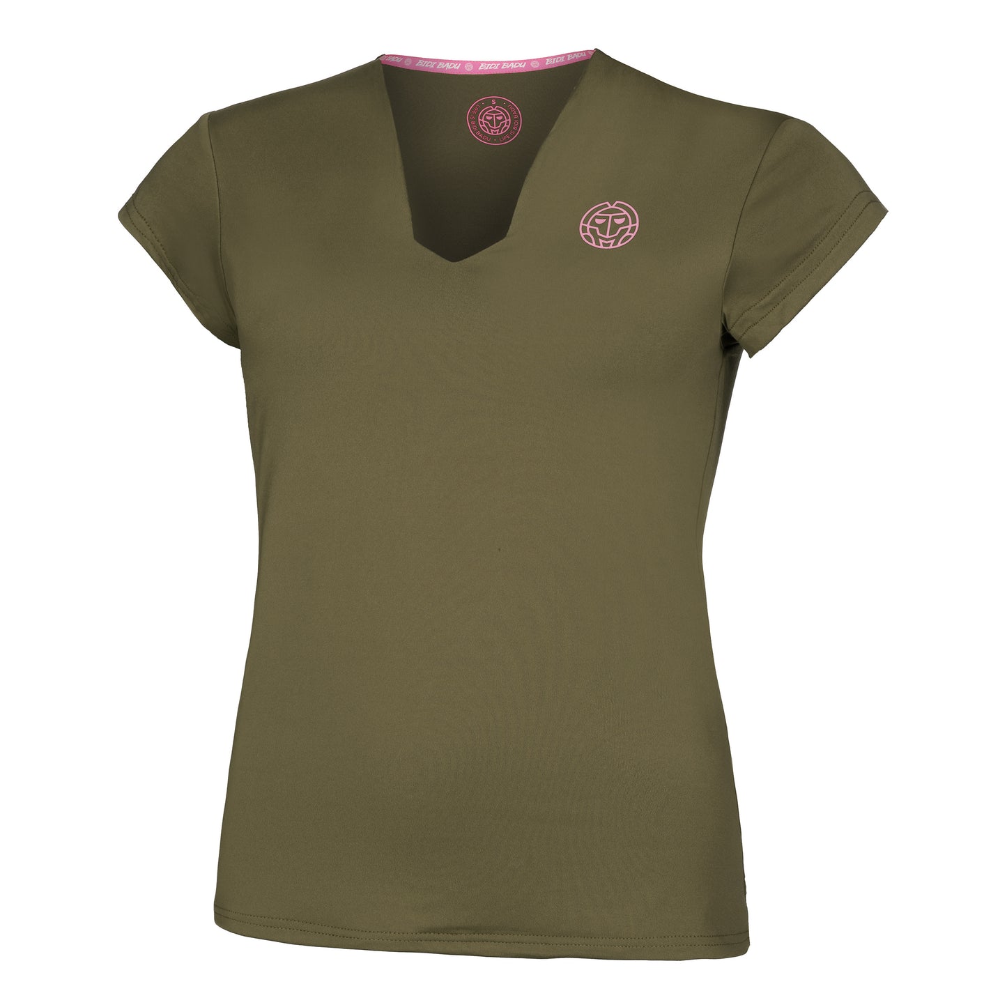 BIDI BADU Crew V-Neck T-Shirt Women - olive,