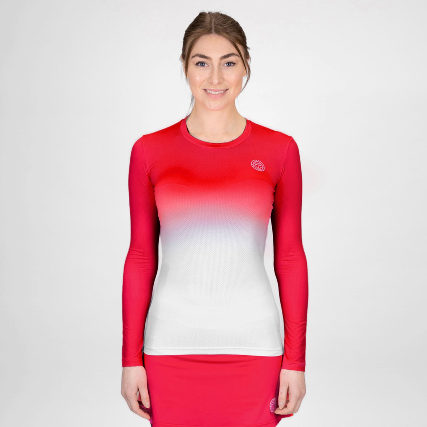 BIDI BADU Crew Gradiant Long Sleeve Women-Red,White