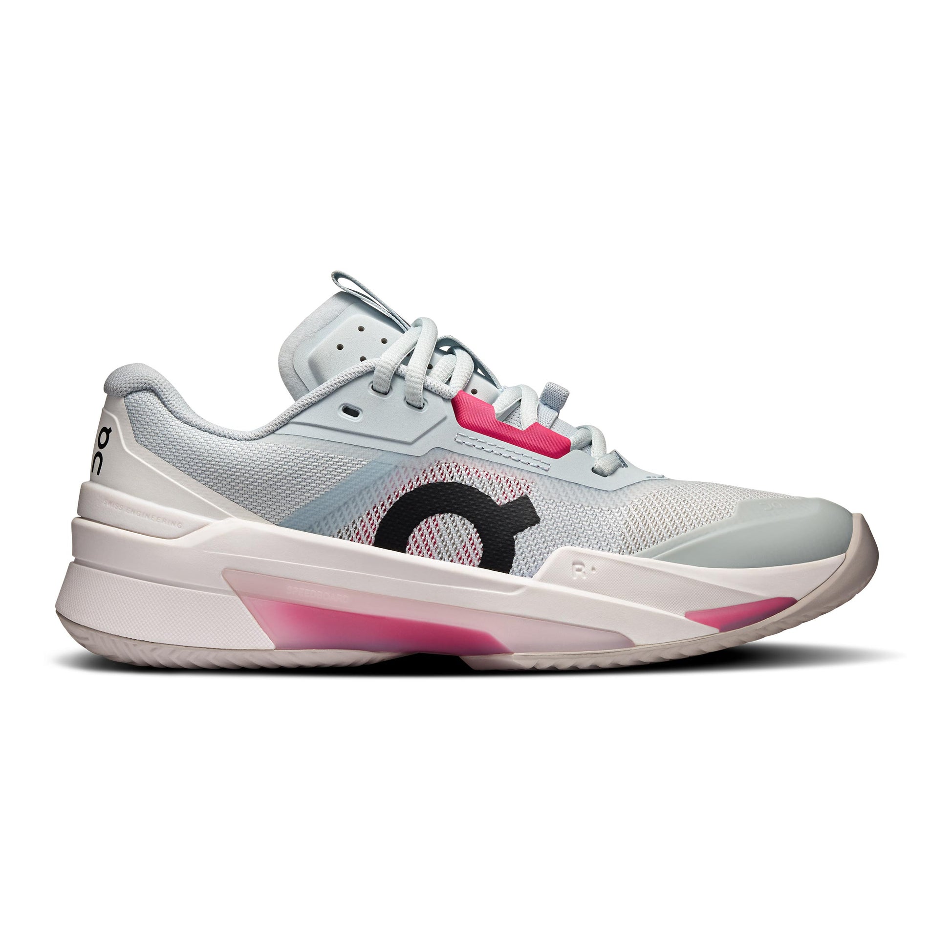 On THE ROGER Pro Fire Clay court shoe Women - light blue, pink