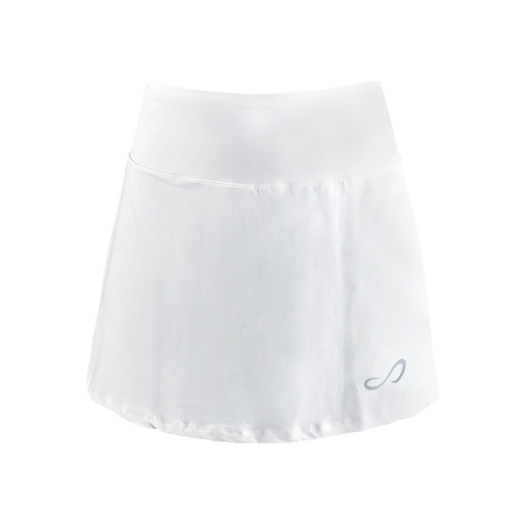 Endless Minimal High Waist Skirt Women-White,Silver