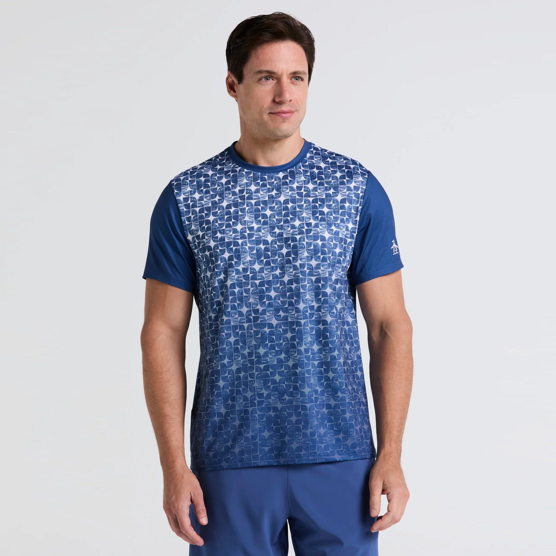 Original Penguin Performance Crew Block T-Shirt Men-Dark Blue