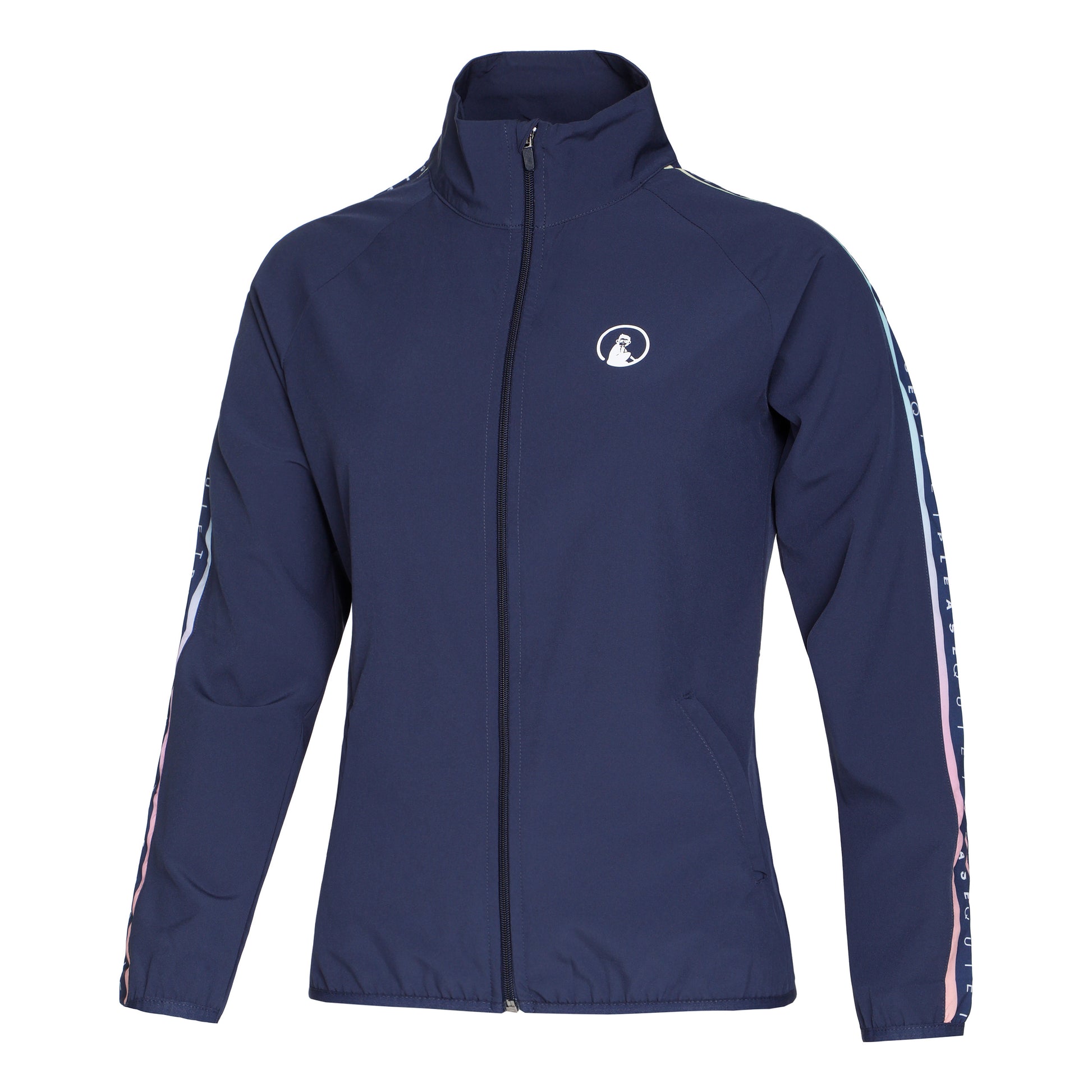Quiet Please Rainbow Stroke Training Jacket Women-Blue,Multicoloured