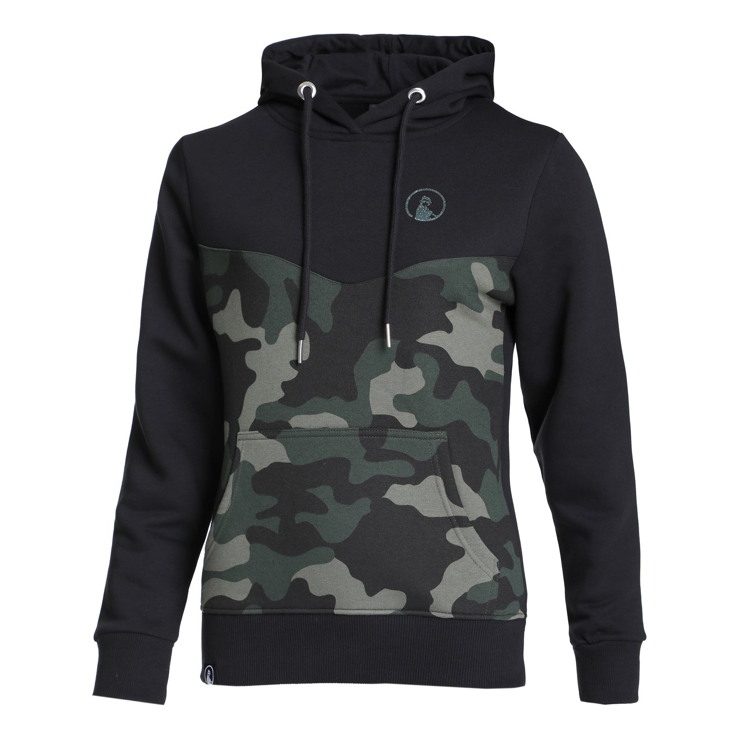 Quiet Please Camou Glitter Hoody Women - black, khaki