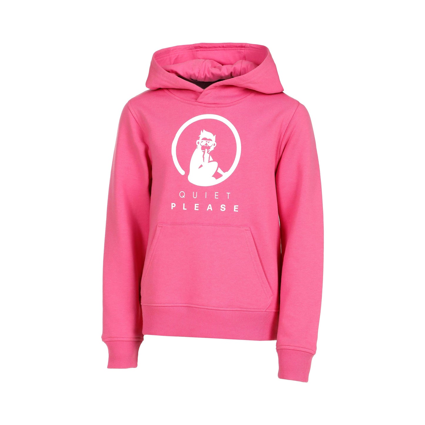 Quiet Please Baseline Logo Hoody Girls-Pink