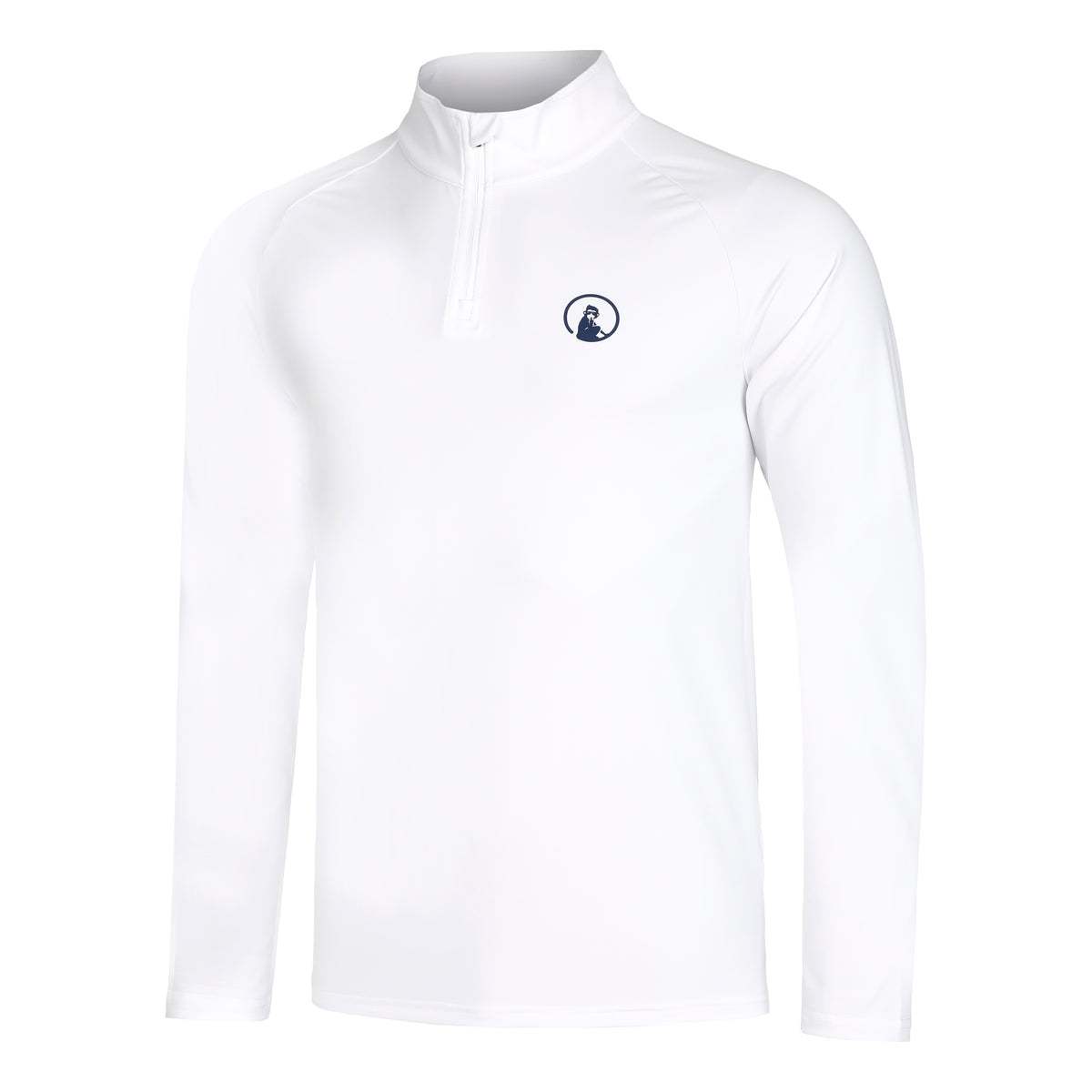 Quiet Please Big Serve 1/4 Zip Long Sleeve Men-White