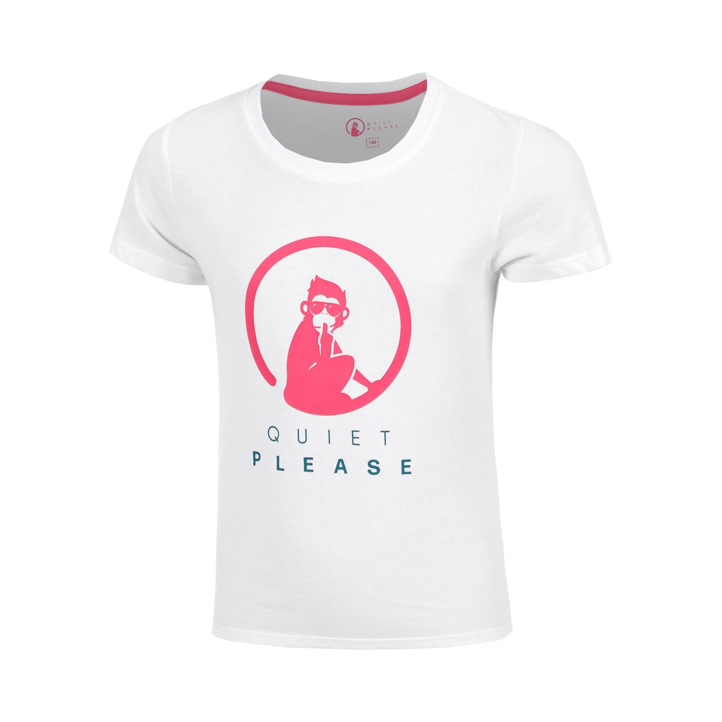 Quiet Please Create Baseline Logo T-Shirt Girls-White,Pink