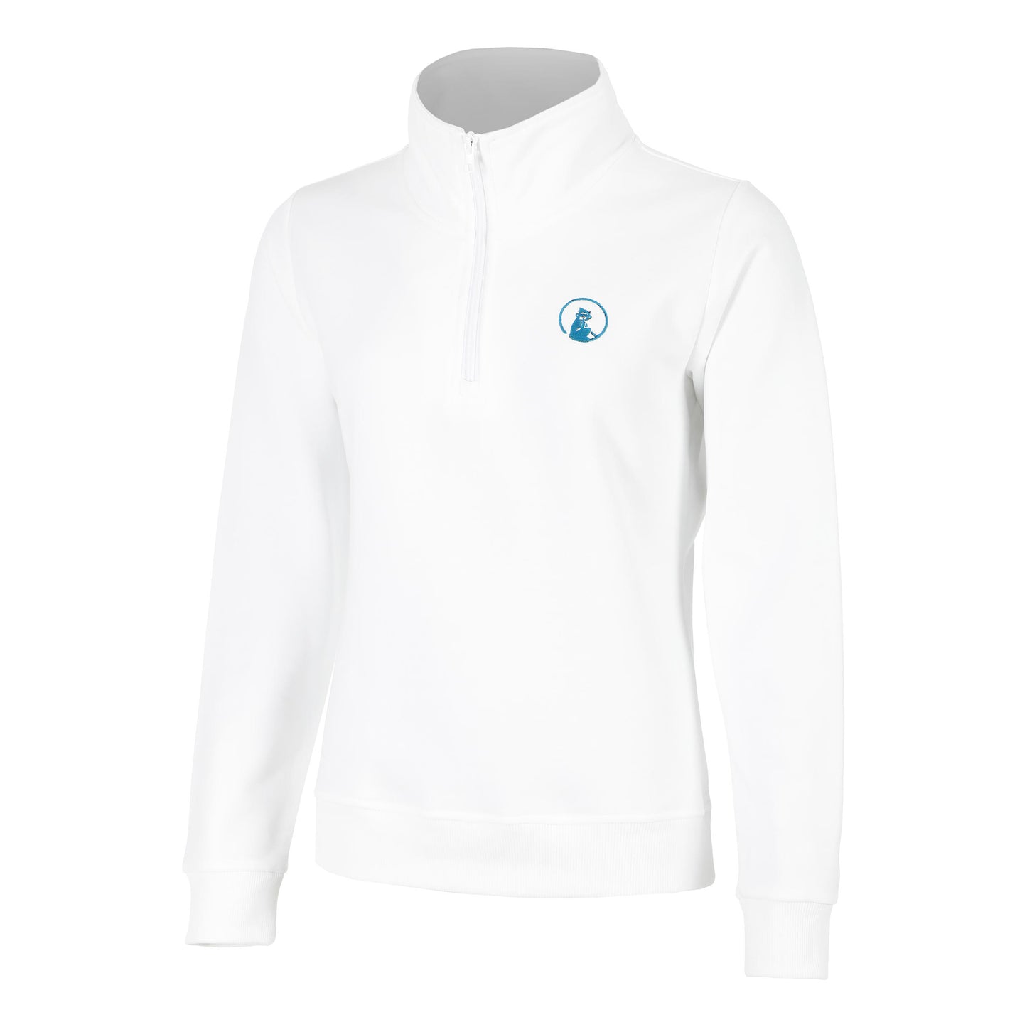 Quiet Please Create Troyer Sweatshirt Women-White,Petrol