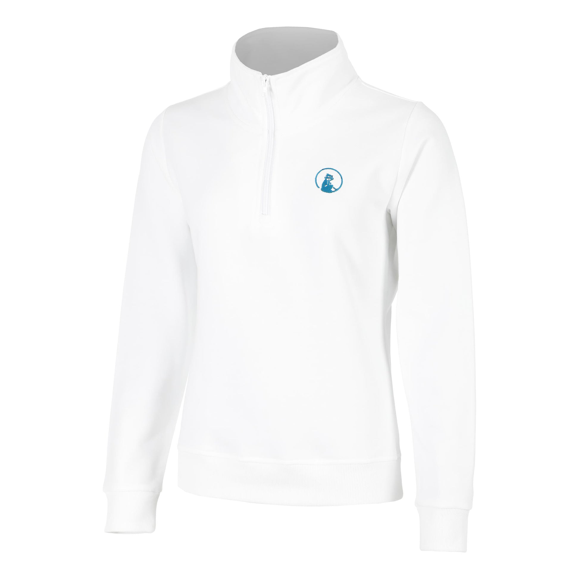Quiet Please Create Troyer Sweatshirt Women-White,Petrol